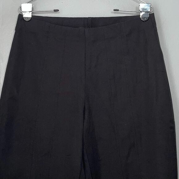 Isaac Mizrahi Live Size 10 Black Ponte Knit Pull On Pants Dark Straight Leg - Picture 2 of 13